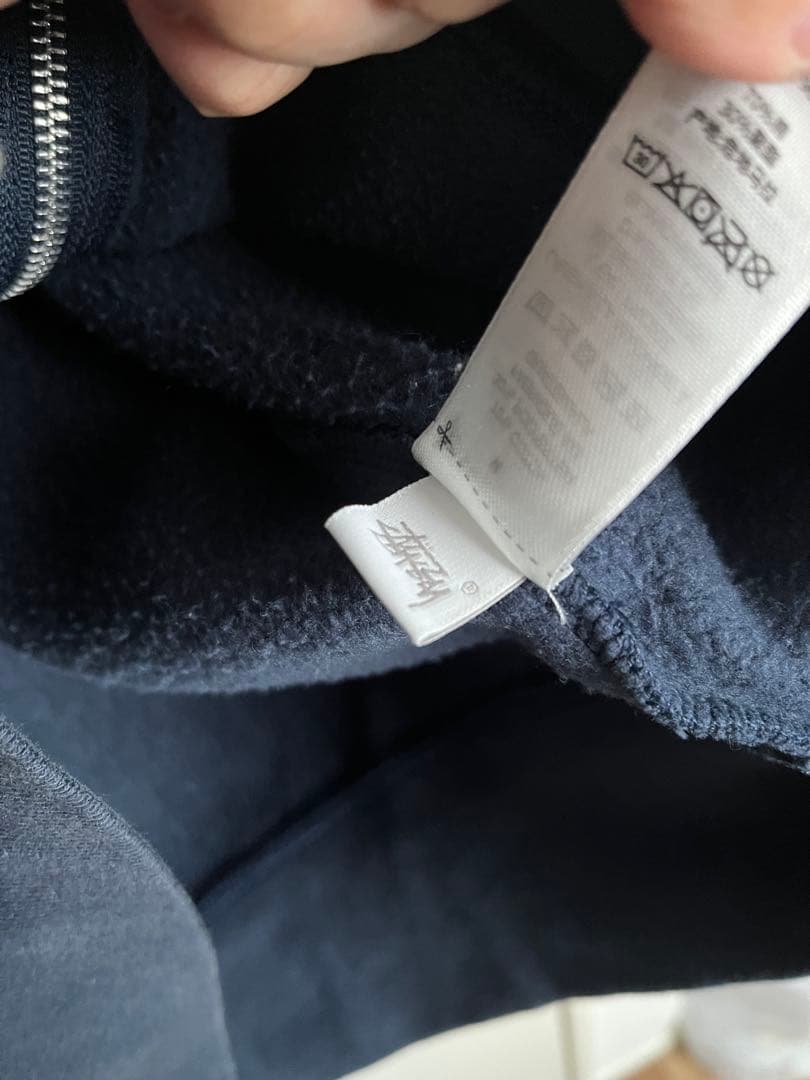 Stussy ネイビー ジップアップパーカー M