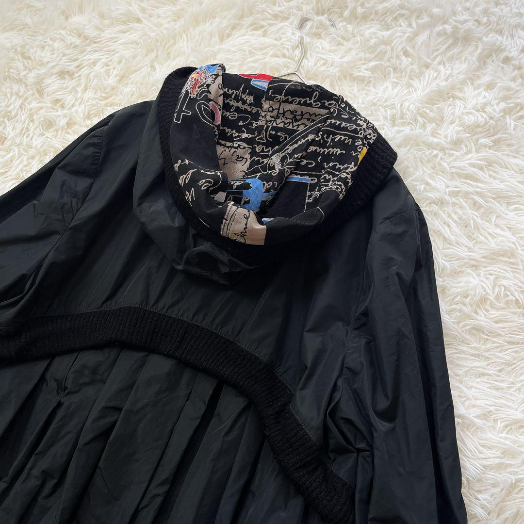 エイココンドウ フード ナイロンバルーンコート Aライン 異素材 ロング 42