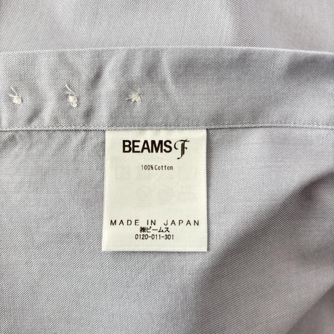 BEAMS F グレー シャンブレー タブカラーシャツ 38