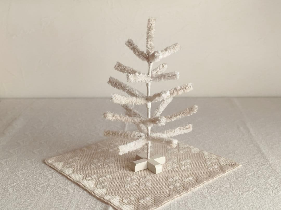 【トントトンさま】vintage tree ❀ モコモコ ホワイト モールツリー