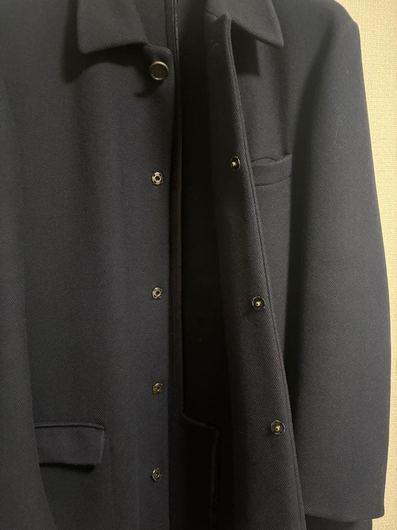 PRADA プラダ 古着 ネイビー ステンカラーコート メンズ