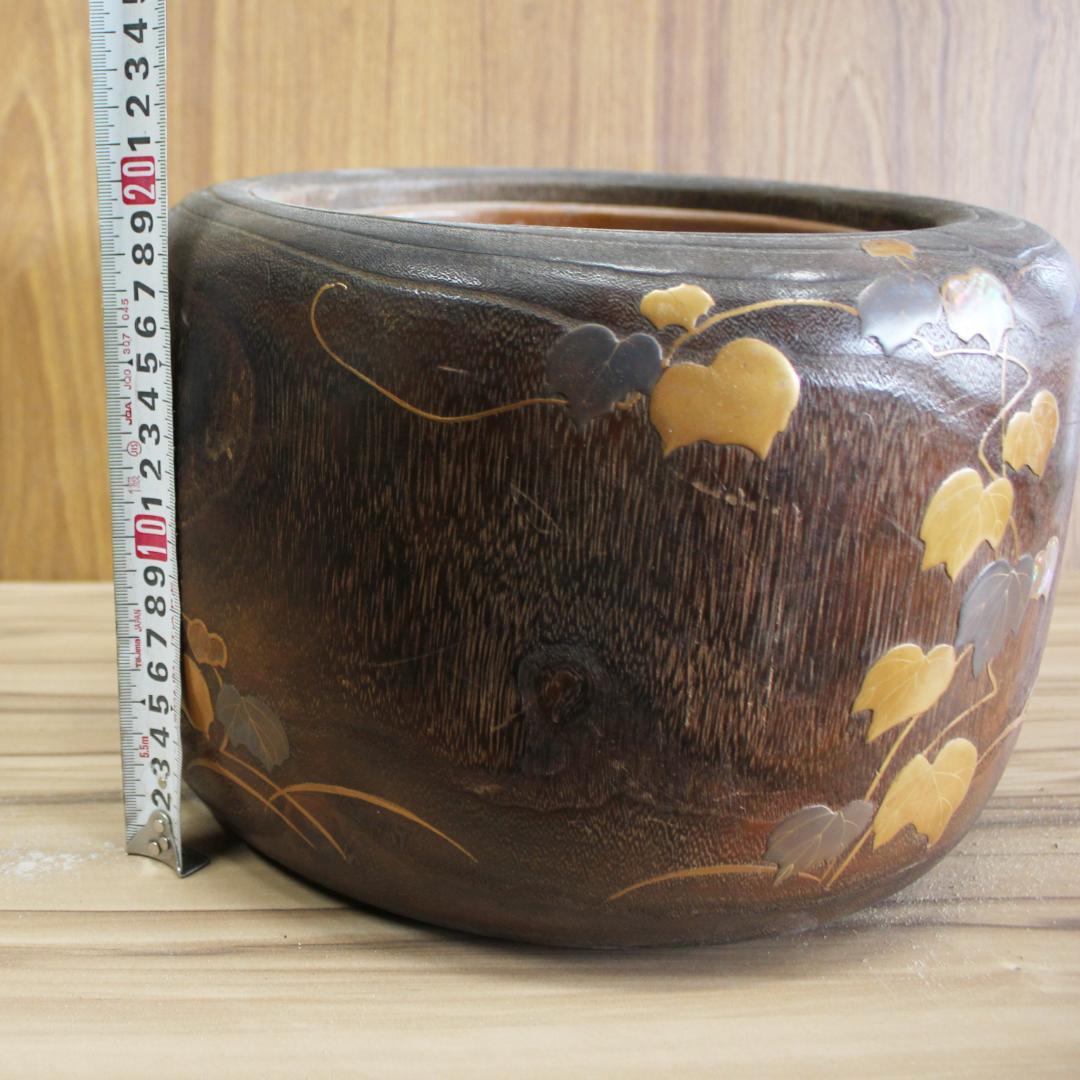 桐火鉢　高蒔絵・螺鈿細工　その１