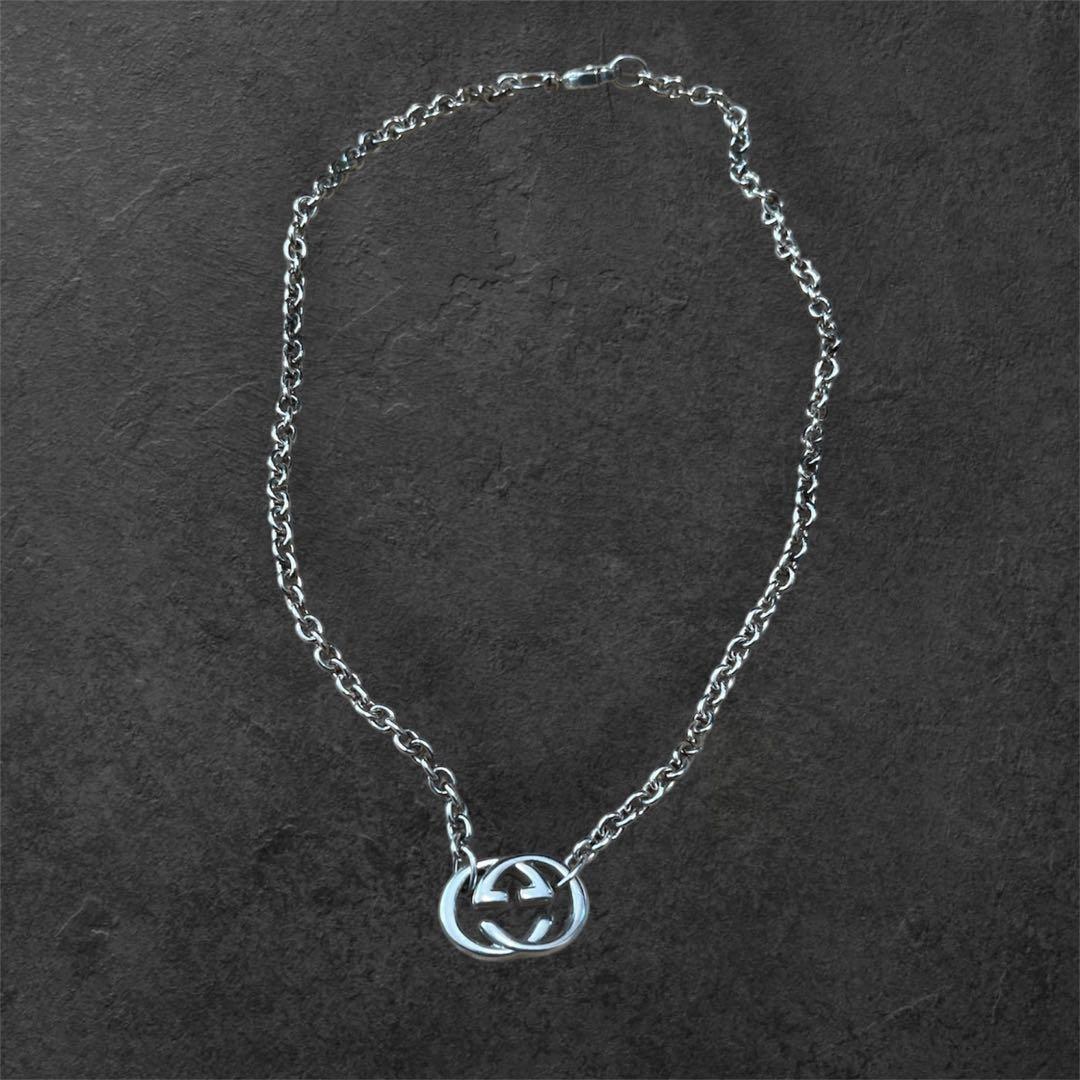 GUCCI グッチ インターロッキングGG ネックレス シルバー925 箱