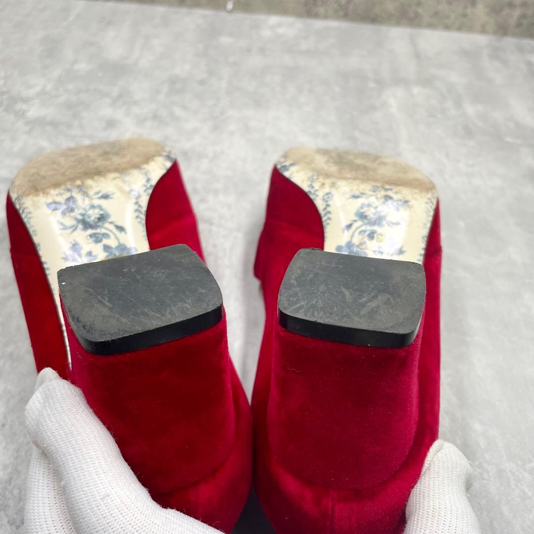 l*v様 ✳︎良品✳︎グッチGUCCI マーモント ベルベット レッド ゴールド