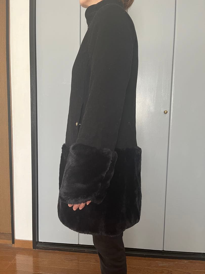 年末お値下げ！HERNO ファーコート　ブラック