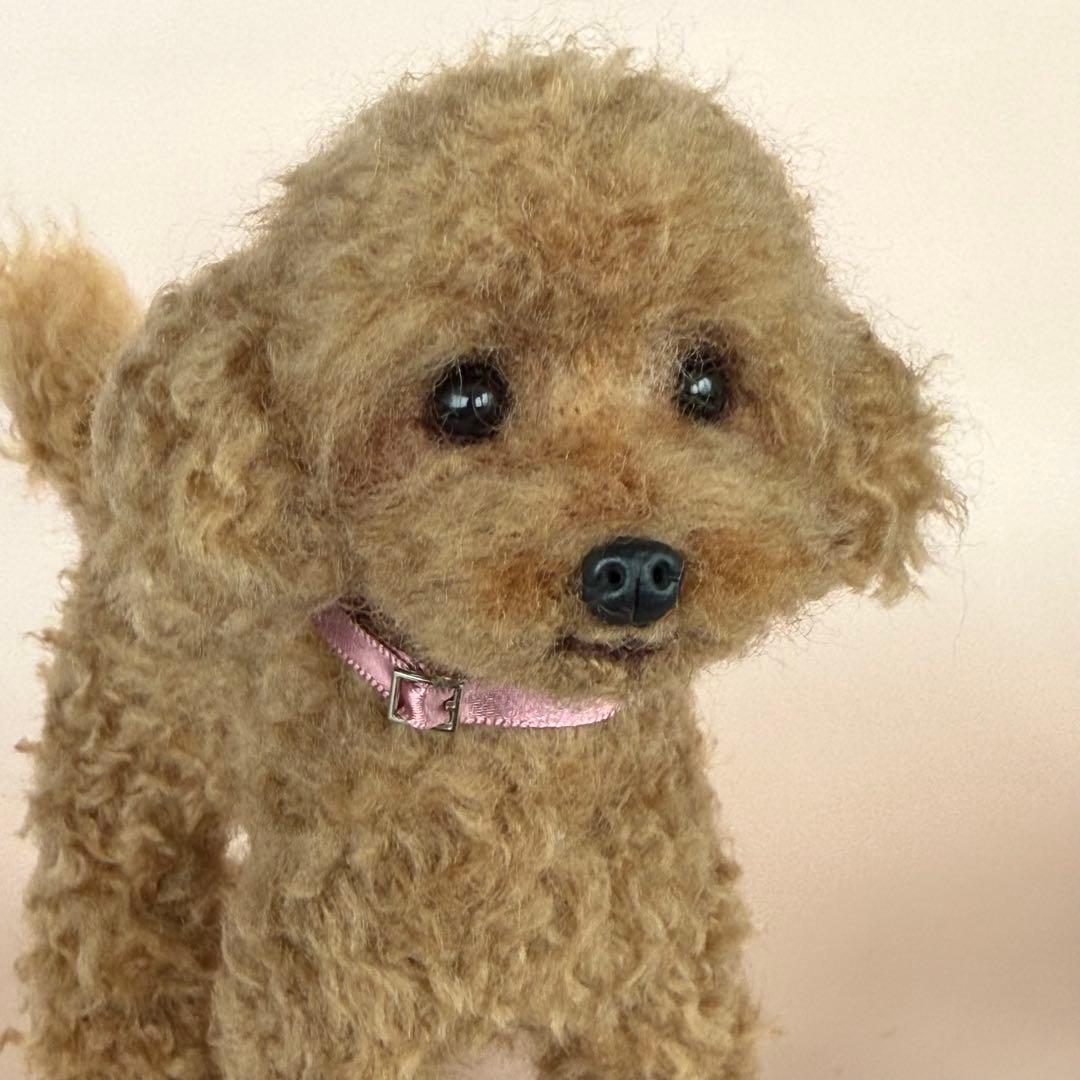 羊毛フェルト　ハンドメイド　スマイルプードルちゃん♡17センチプードルちゃん