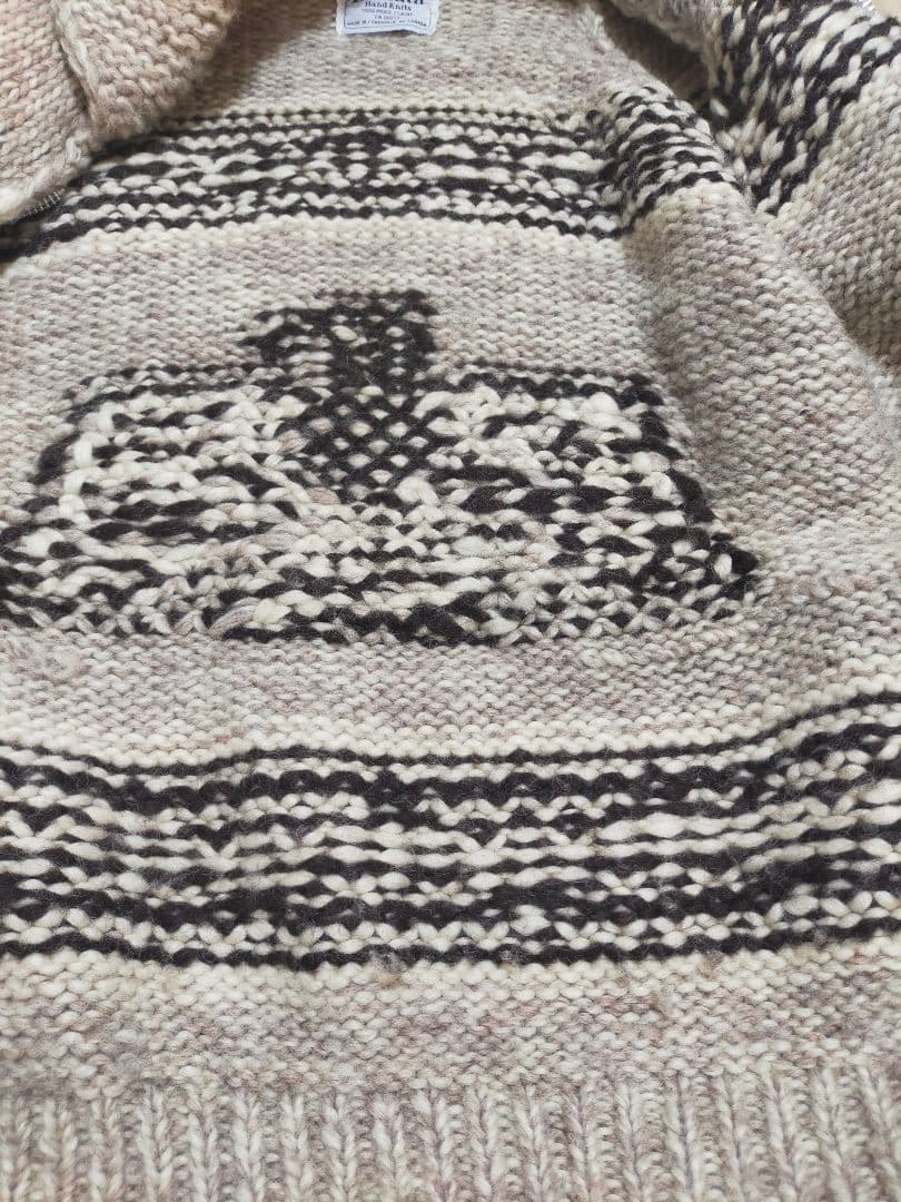 kanata カナタ カウチン ニット セーター ノルディック 鳥モチーフ