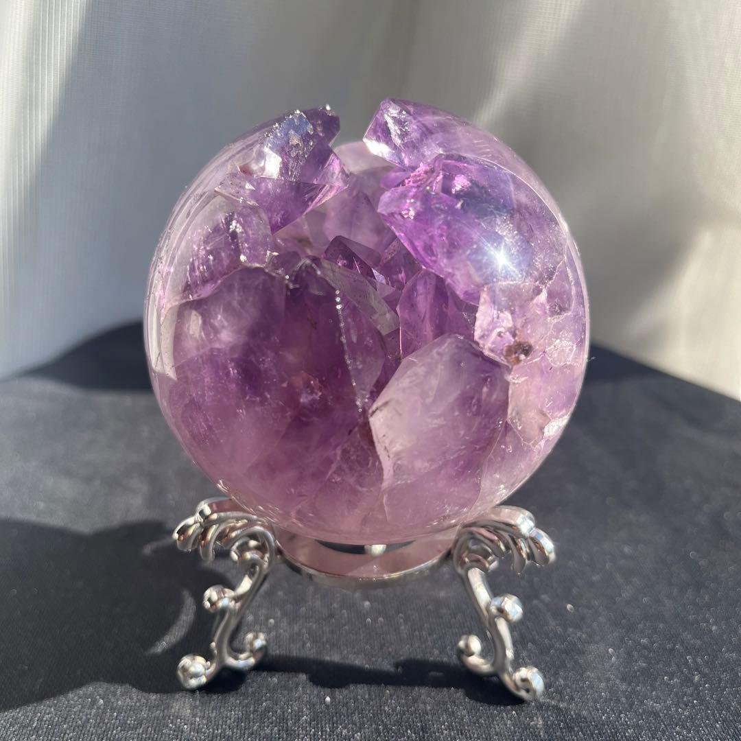 ブラジル産❣️美品❣️天然石透明感アメジストの笑い口NO.011806