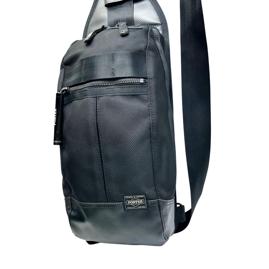 極美　PORTER ポーター HEAT ヒート スリングバッグ ボディバッグ 黒