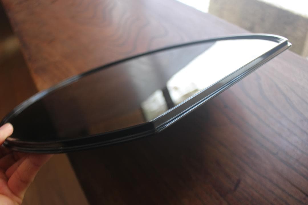 デッドストック！極上黒漆の美しい半月盆（検輪島塗懐石盆お膳お盆茶道具