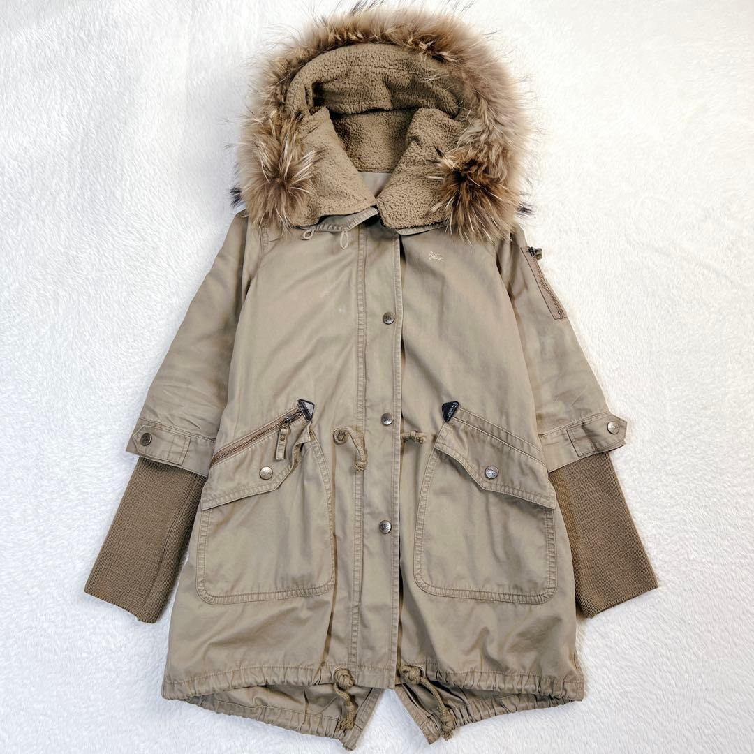 BURBERRY BLUELABEL ロングコート ライナー 3WAY ファー
