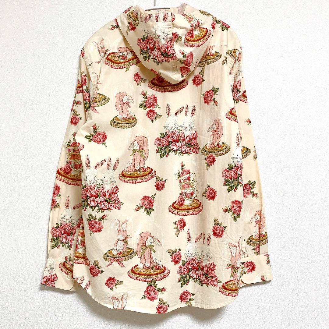 カールヘルム　うさぎ　フード付　シャツ　ブラウス　ベージュ　L　ラビット