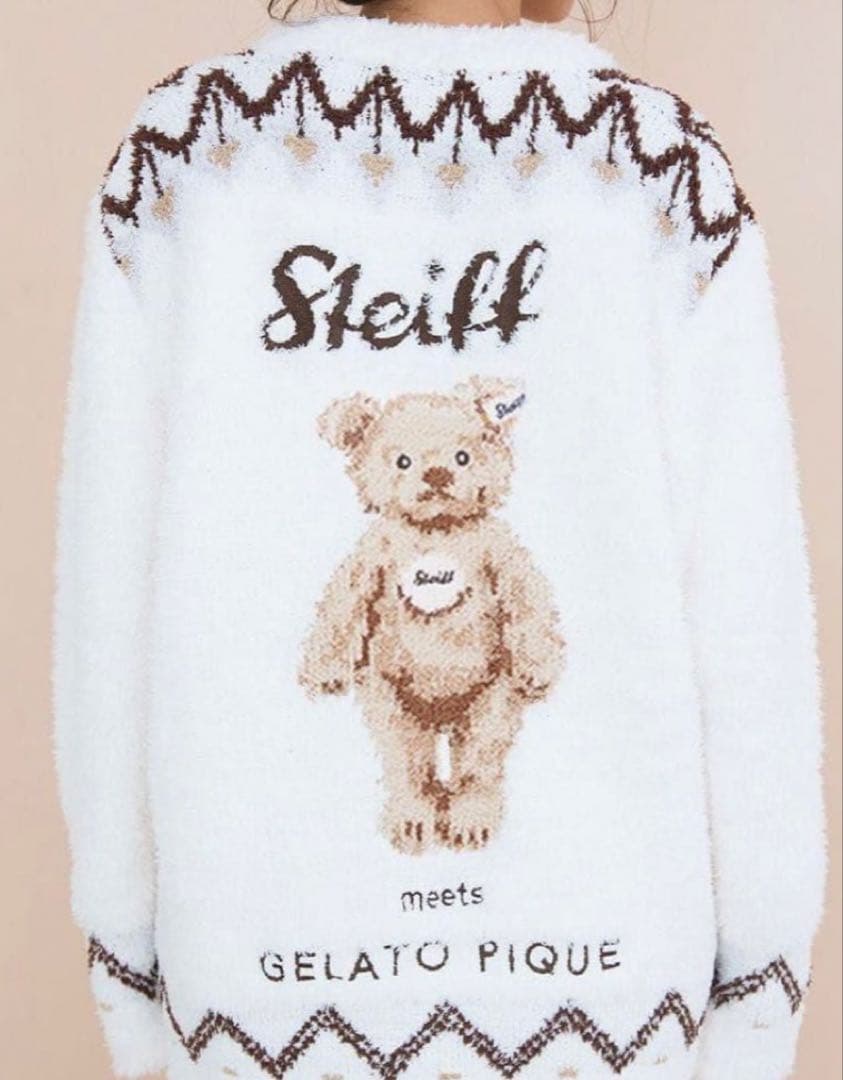 【新品】ジェラートピケ Steiff シュタイフ フェアアイル柄カーディガン