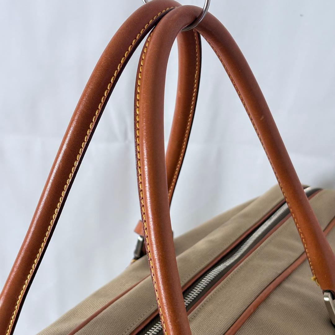 極美品PRADA カナパキャンバス×レザー ボストンバッグ 保存袋付