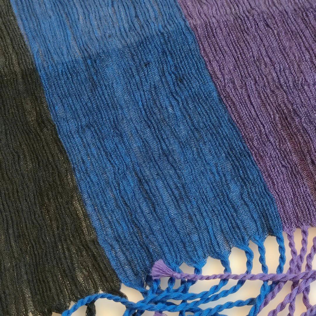 ISSEY MIYAKE MEN チェック柄マフラー　ストール　プリーツ