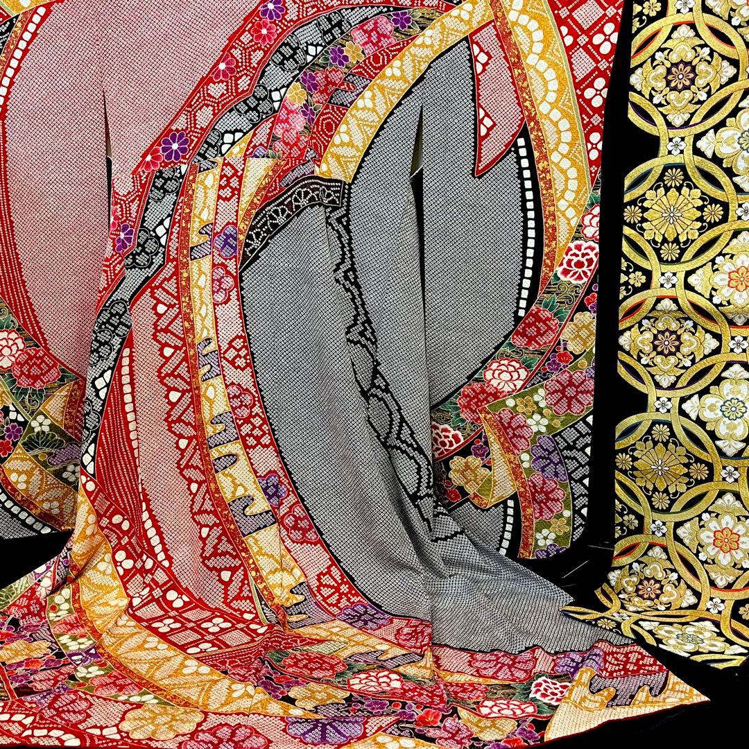 ■総絞り■熨斗文様■正絹振袖フルセット■成人式振り袖■振袖一式