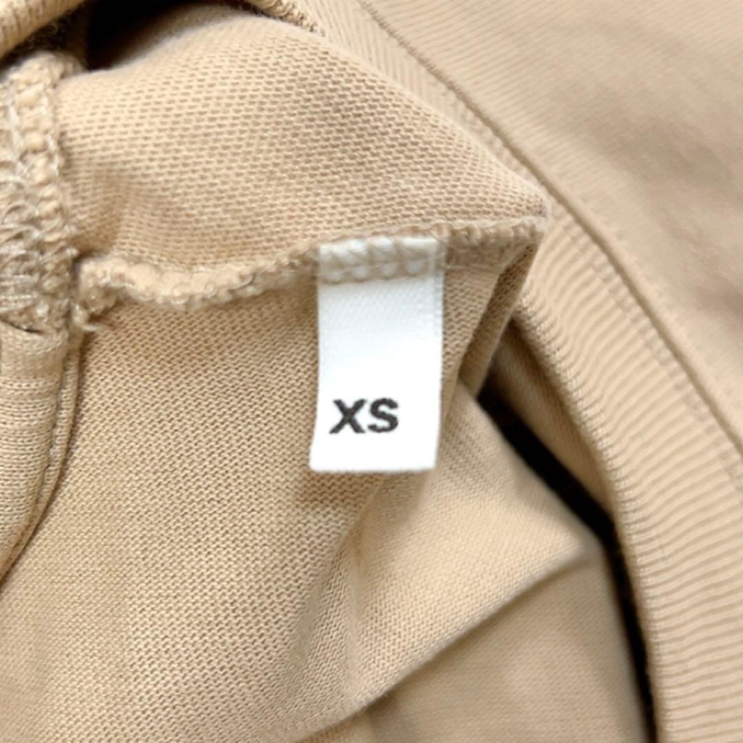 アミパリス ロングスリーブ Tシャツ カットソー ハートロゴ刺繍 XS ベージュ
