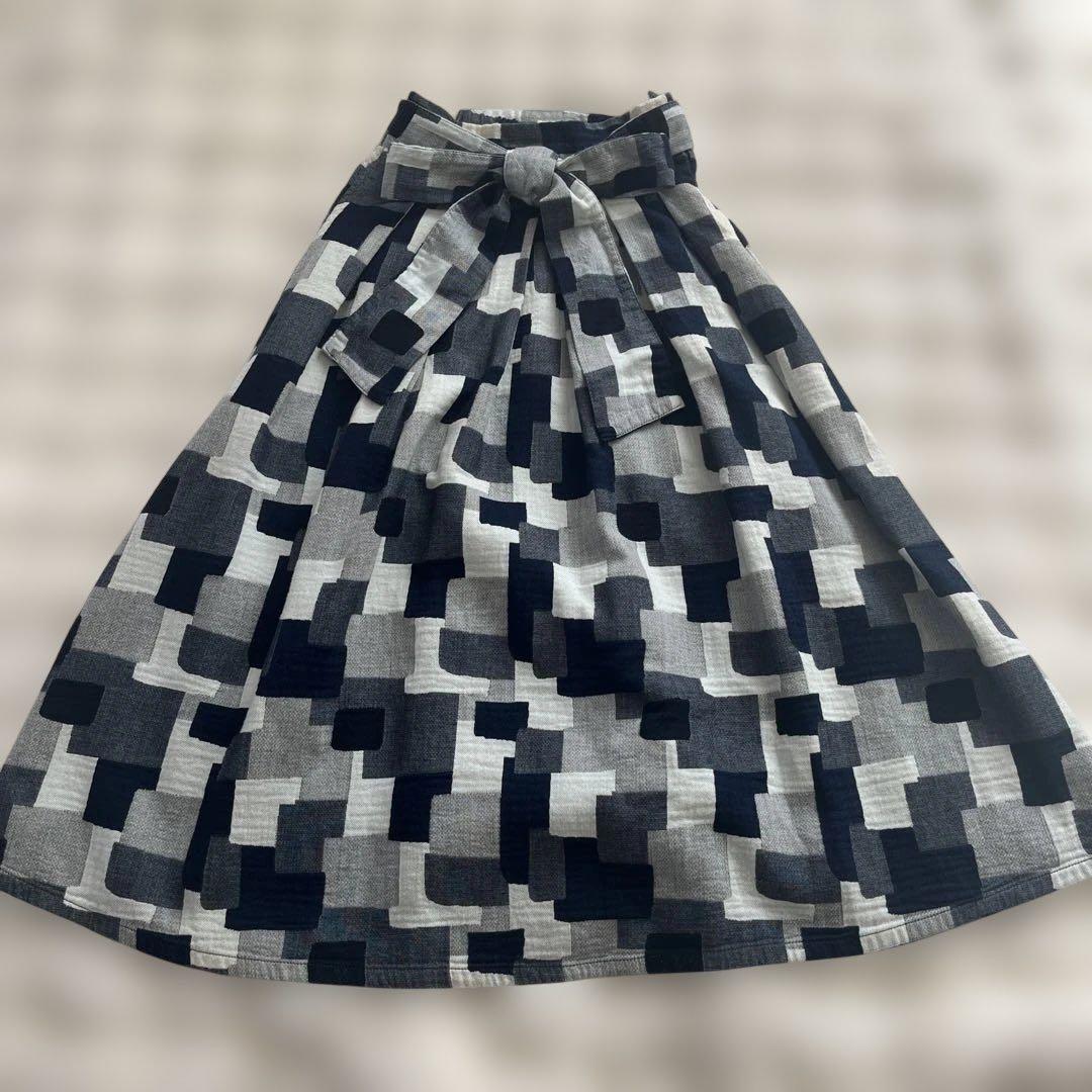 【乙女百合 】EDGE OF LINE パッチワークタックロングスカート