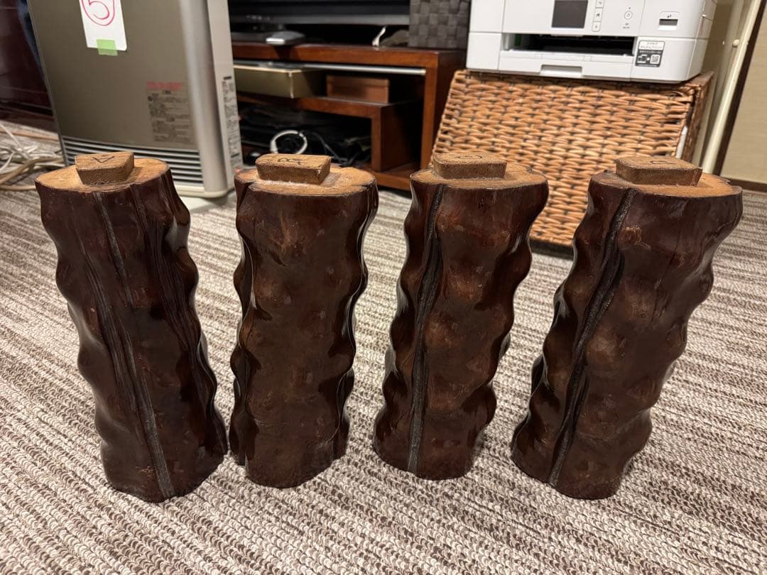 一枚板 オーバル形状の木製座卓 約130cm