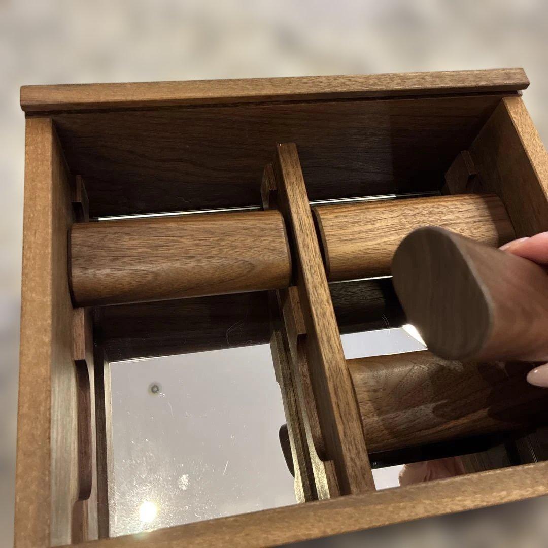 時計ケース　ジュエリーケース　ブレスレット　収納　ガラス　木　スライド式