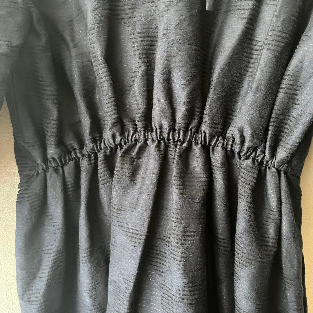 美品 ドゥロワー ネイビー エンダロイブ レース バルーンスリーブ ワンピース