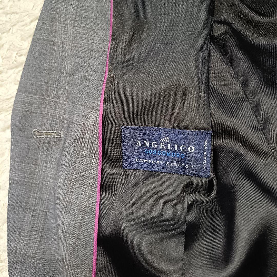 美品＊HILTON ヒルトン チェック パンツスーツ ストレッチ イタリア製生地