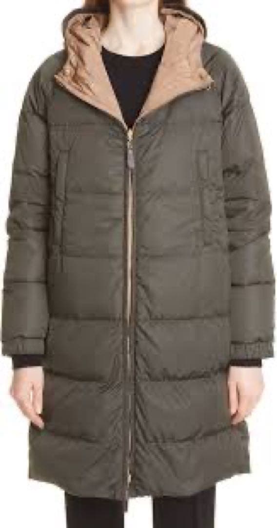 Max Mara リバーシブル　オリーブベージュ　美品　ダウンコート12万