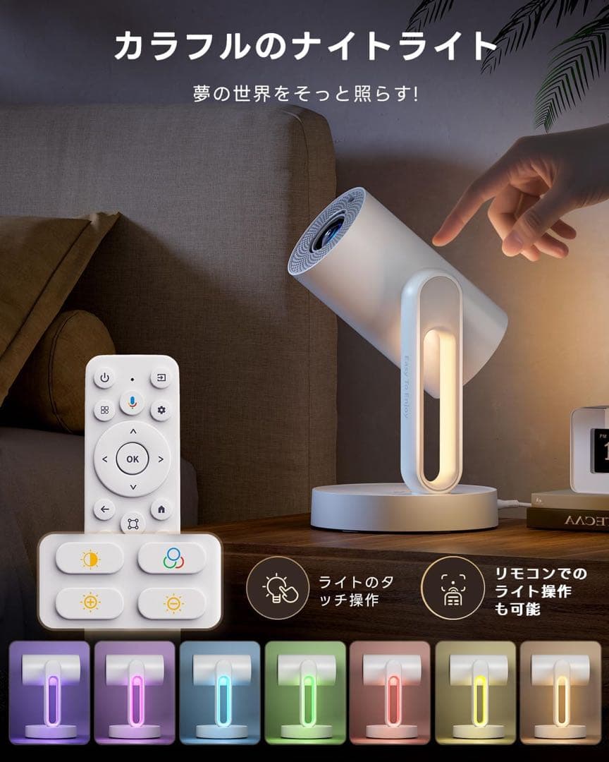 ETOE プロジェクター 天井投影 1080P解像度·4K対応/オートフォーカス
