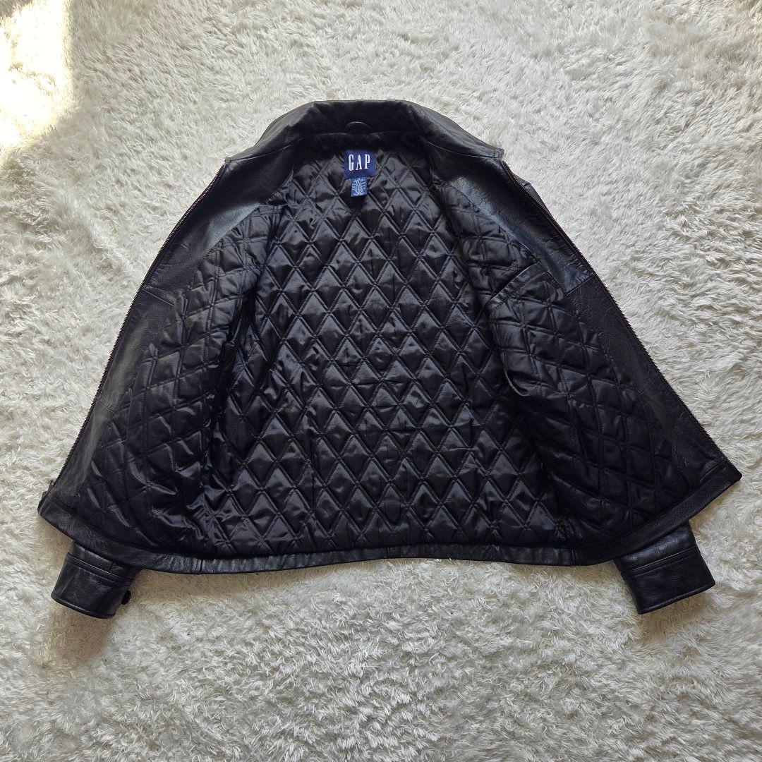 美品 OLD GAP レザー ジャケット 90s S ブラック 短丈