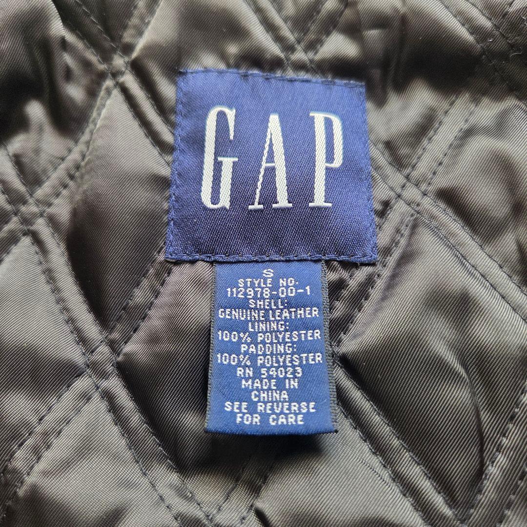 美品 OLD GAP レザー ジャケット 90s S ブラック 短丈