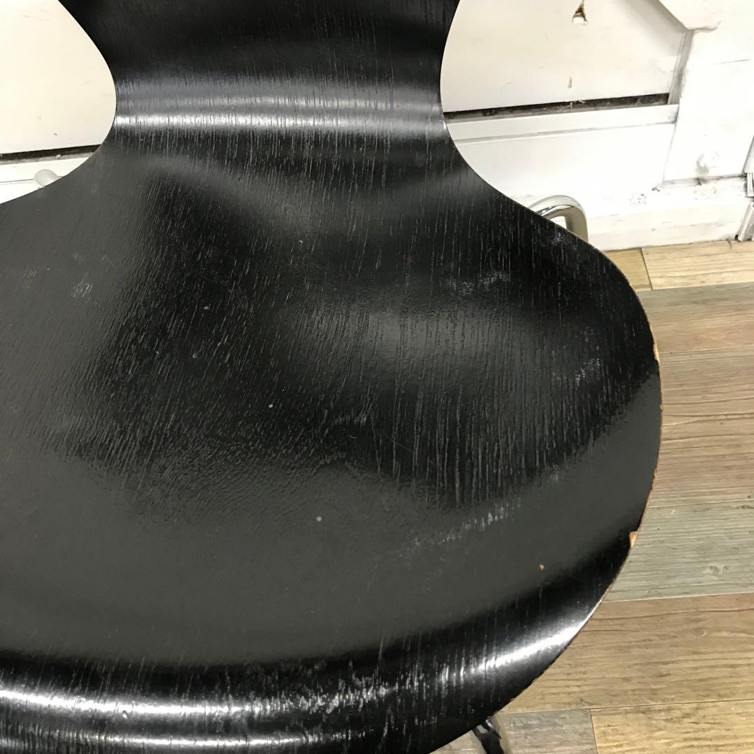 【訳あり・傷多数】 FRITZ HANSEN　セブンチェア　ブラック系 ②