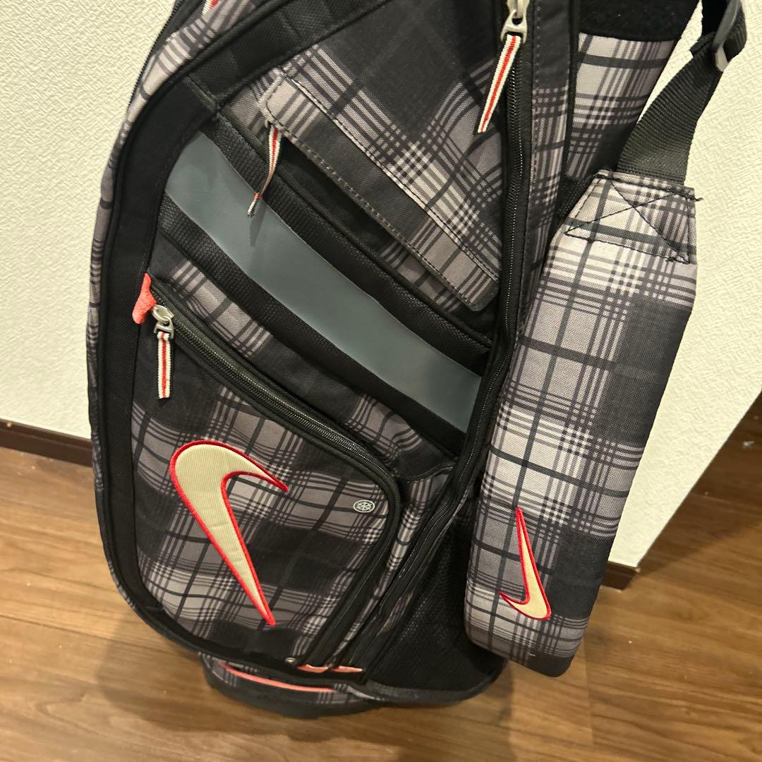 【美品】NIKE ナイキ キャディバッグ チェック柄　14分割