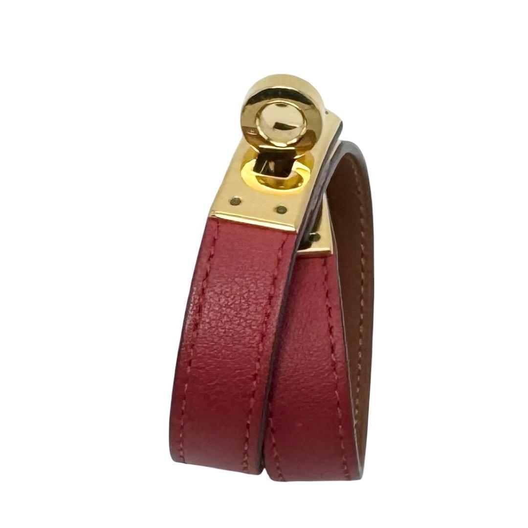 HERMES エルメス ケリー ドゥブルトゥール ２連 ブレスレット XS 赤