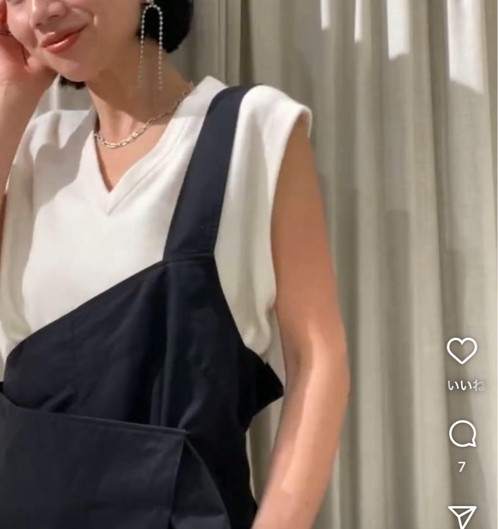 ETRE TOKYO ワンショルダーラップワイドパンツ　M
