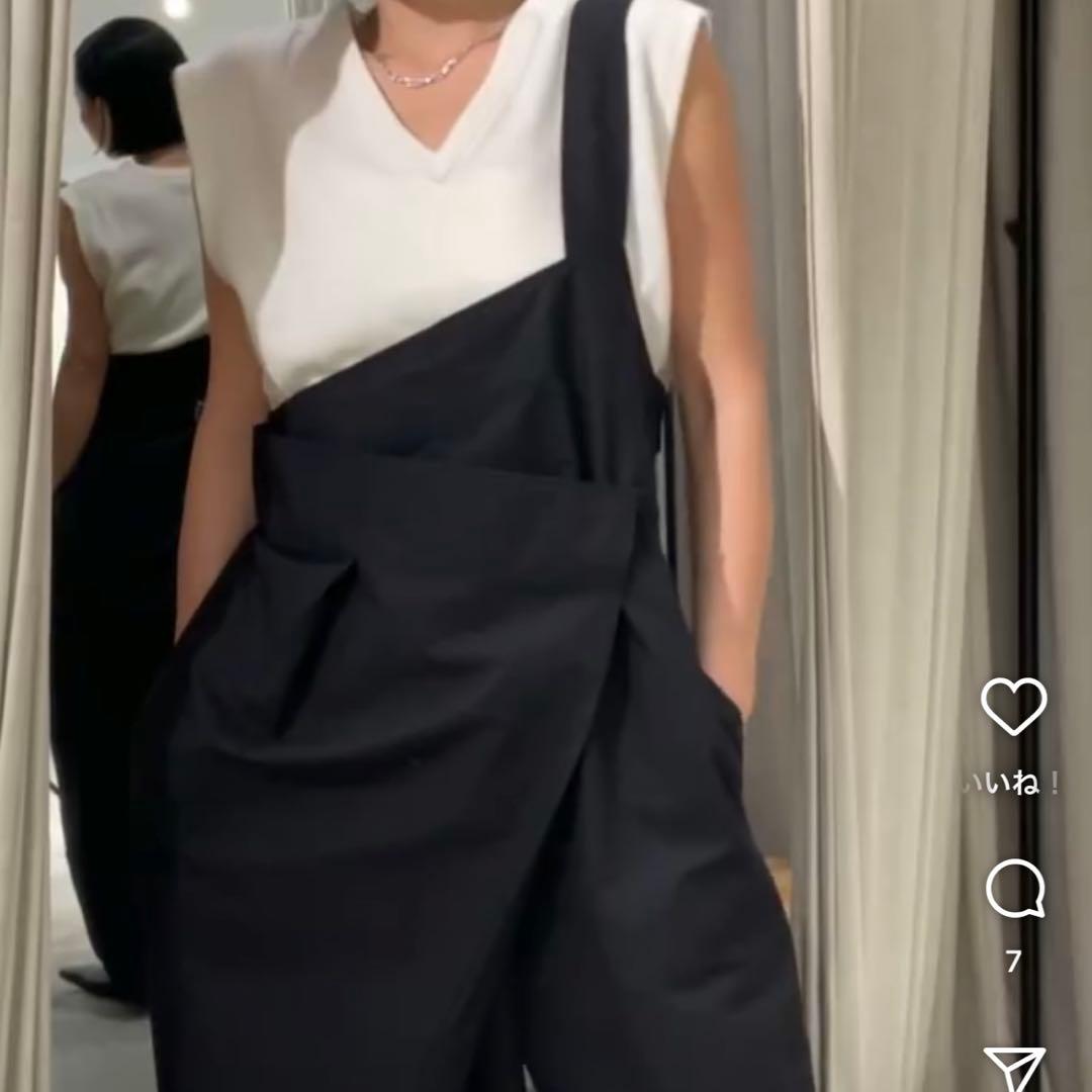 ETRE TOKYO ワンショルダーラップワイドパンツ　M