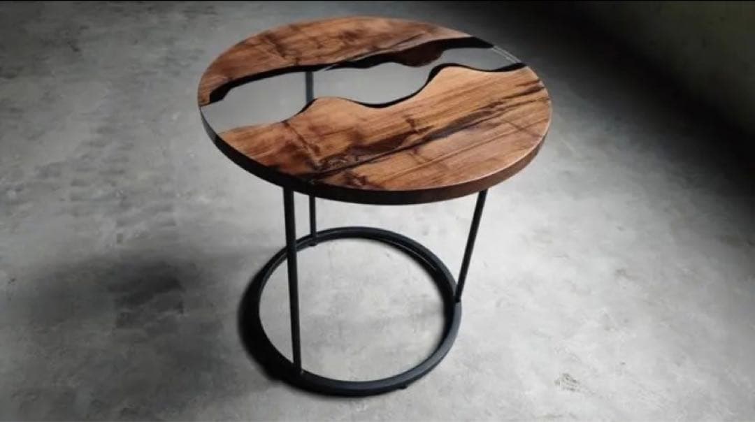 レジンテーブル/プレミアムグレー/リバーテーブル/ハンドメイド/一点物/値引き可