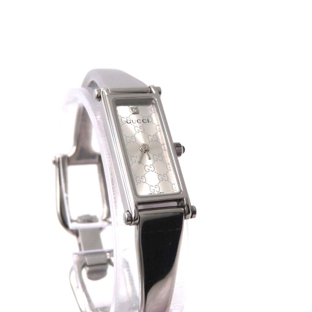 ☆極美品 \"1500L GUCCI グッチ 時計 ダイヤ シルバー バングル