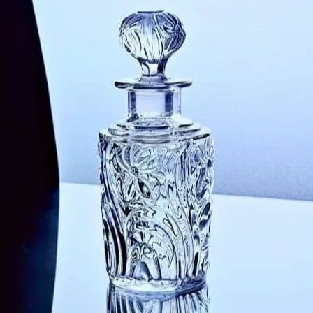 輝くオールドサンルイ 金彩すみれの香水瓶 大#209【20世紀初頭】