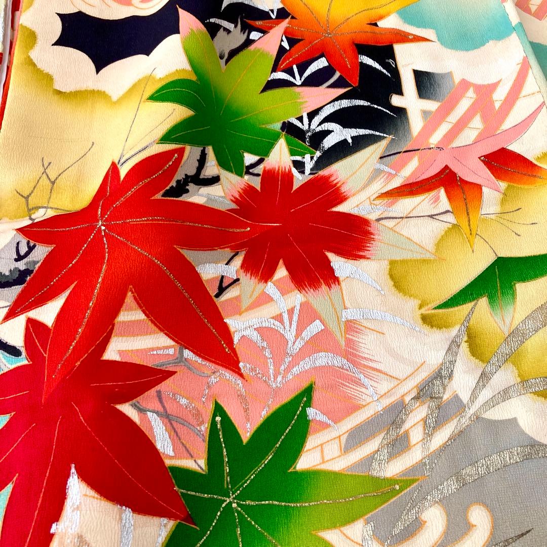 仕付け糸付き　セミアンティーク ジュニア　大人　着物　NO5