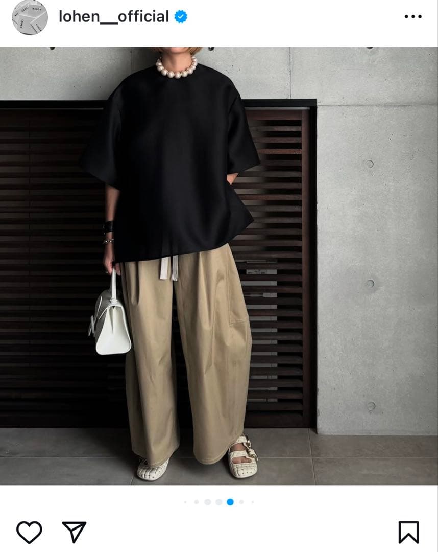 LOHEN ローヘン t-blouse Tブラウス　T-BLOUSE 黒