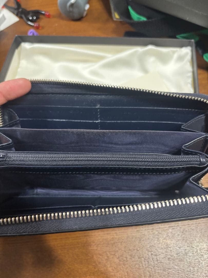 GUCCI GGパターン 長財布 ネイビー