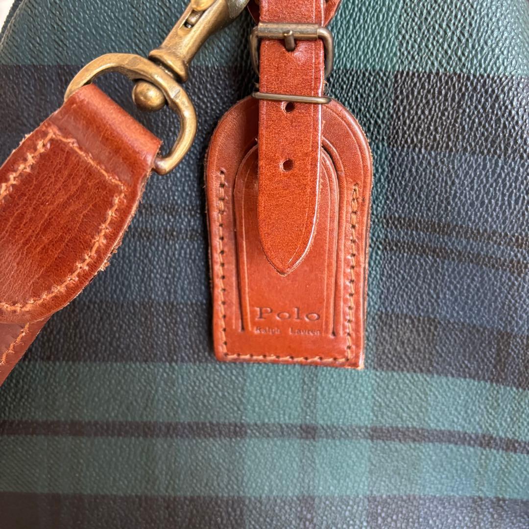 ラルフローレン　ボストンバッグ　チェック　vintage ヴィンテージ　グリーン