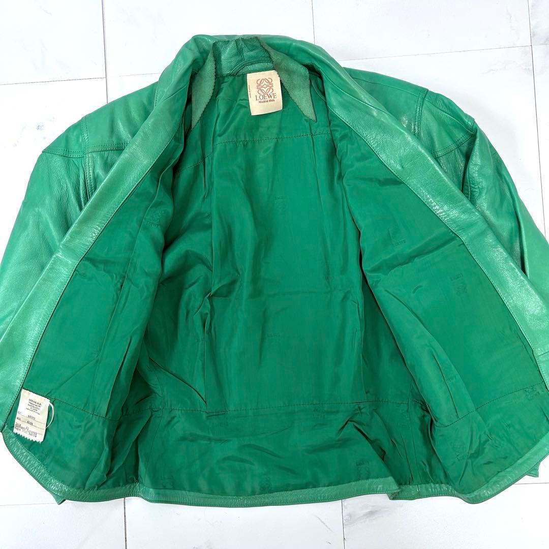 Vintage LOEWE ナッパレザー ジャケット 42サイズ グリーン