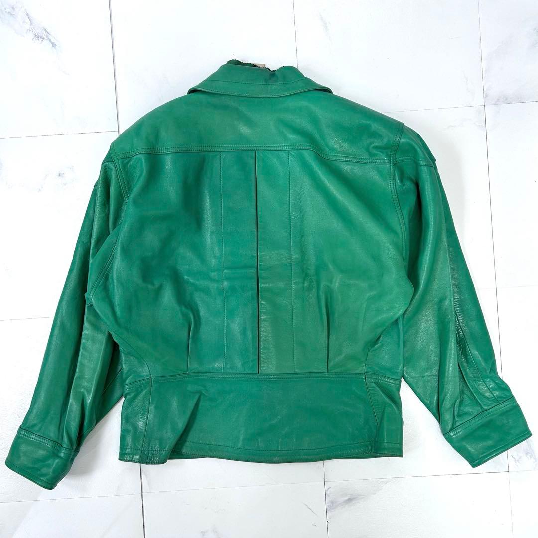 Vintage LOEWE ナッパレザー ジャケット 42サイズ グリーン