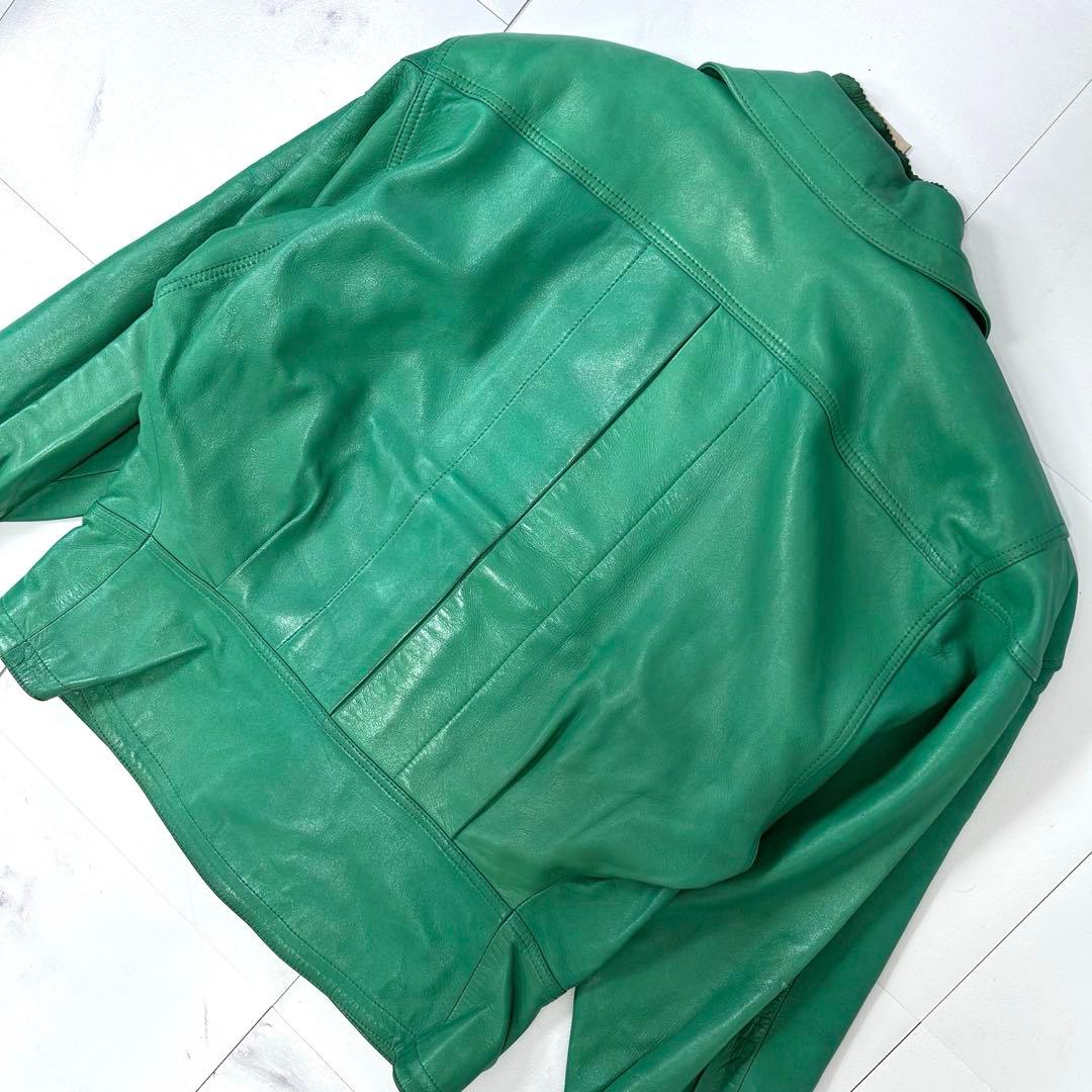 Vintage LOEWE ナッパレザー ジャケット 42サイズ グリーン