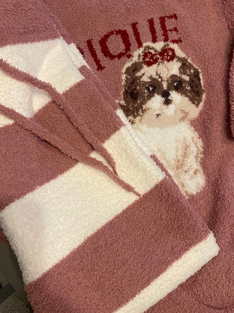 新品！ジェラピケお好きな方に！シーズーのプルオーバーふわもこ上下セットピンク