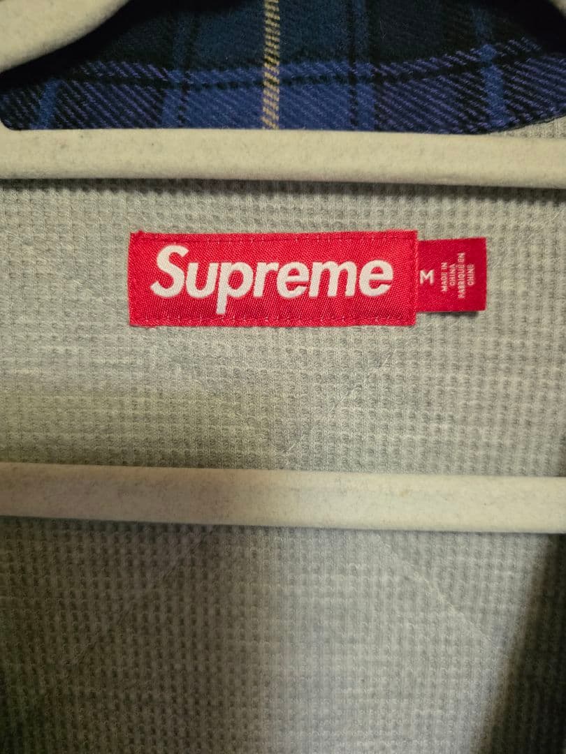 ジャケット・アウター supreme Thermal Zip Up Flannel Shirt M