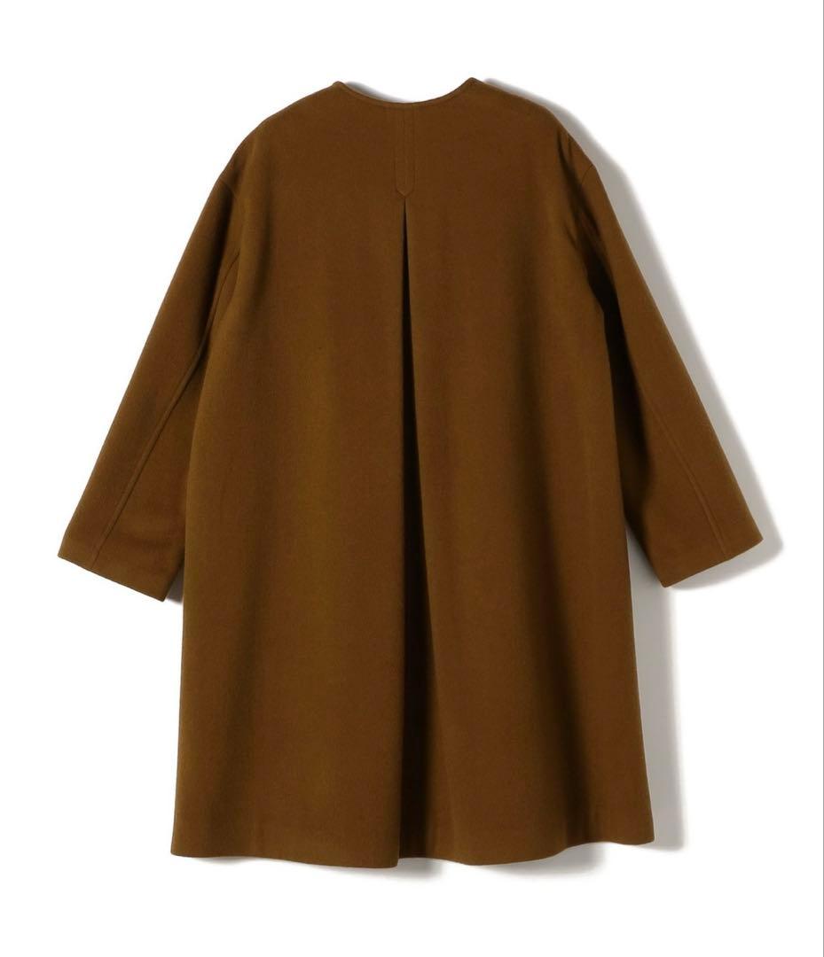 シップス　SHIPS Colors ウール ノーカラー コート　ブラウン　M