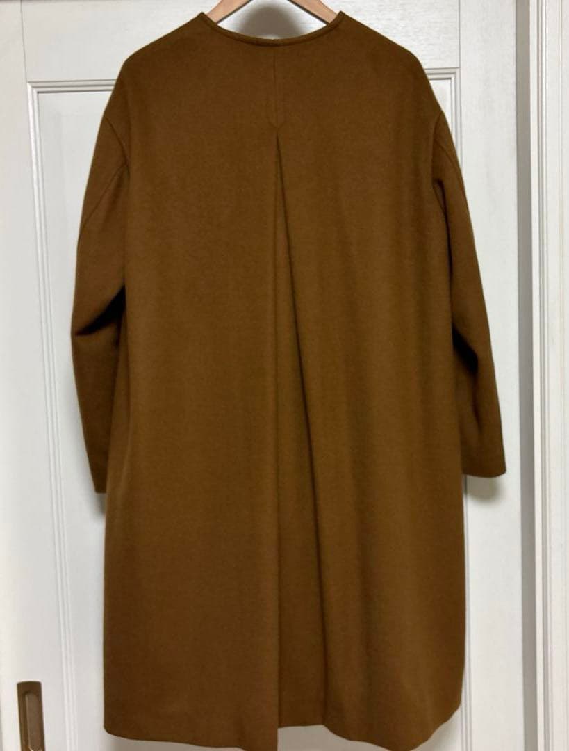 シップス　SHIPS Colors ウール ノーカラー コート　ブラウン　M