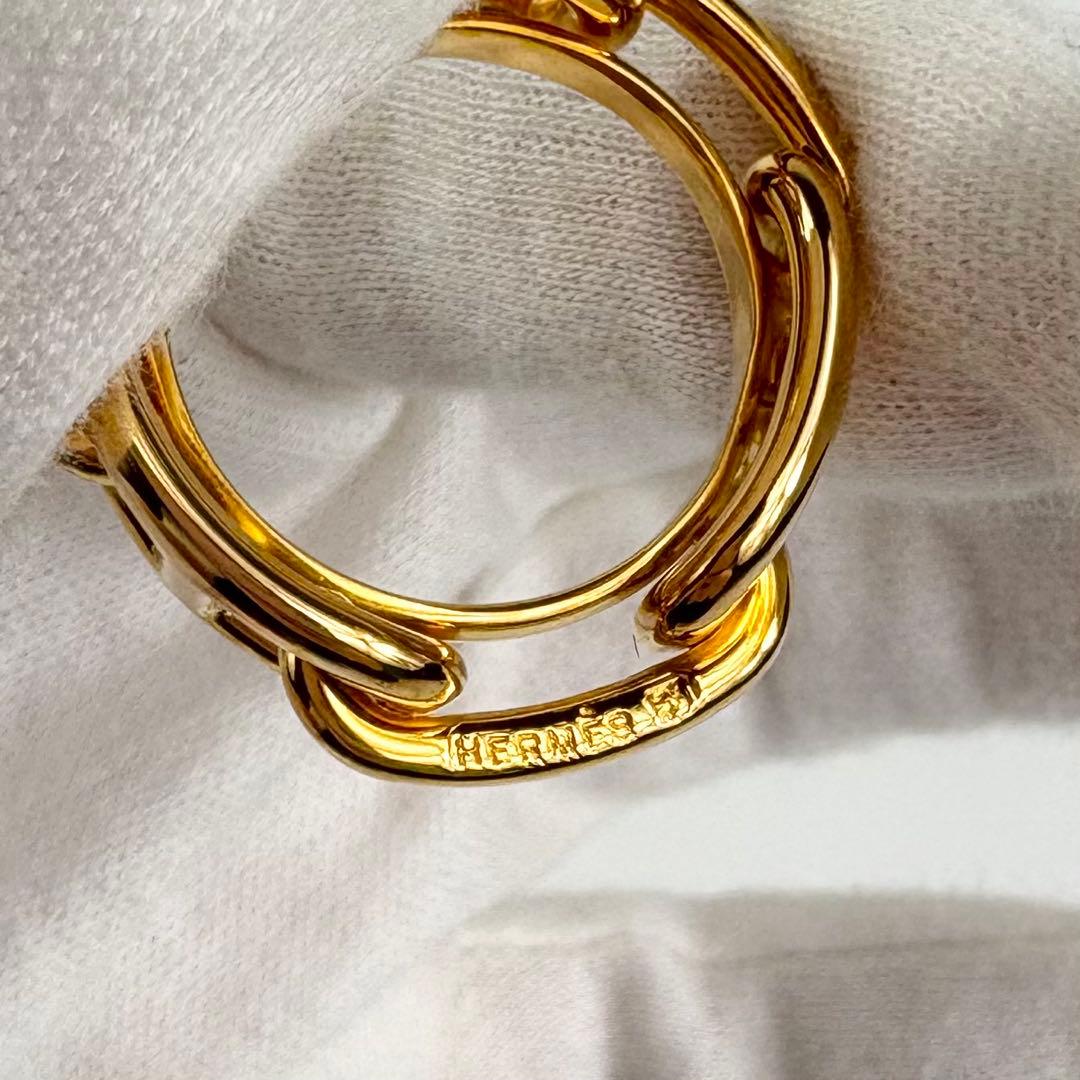 ⑤HERMES シェーヌダンクル スカーフリング 箱付き